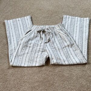 Sienna Sky Wide Leg Pants - Cream and Black Stripes